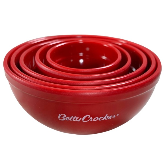 Betty Crocker Other - Vintage Measuring Bowls - Betty Crocker - Red Melamine Bowls
